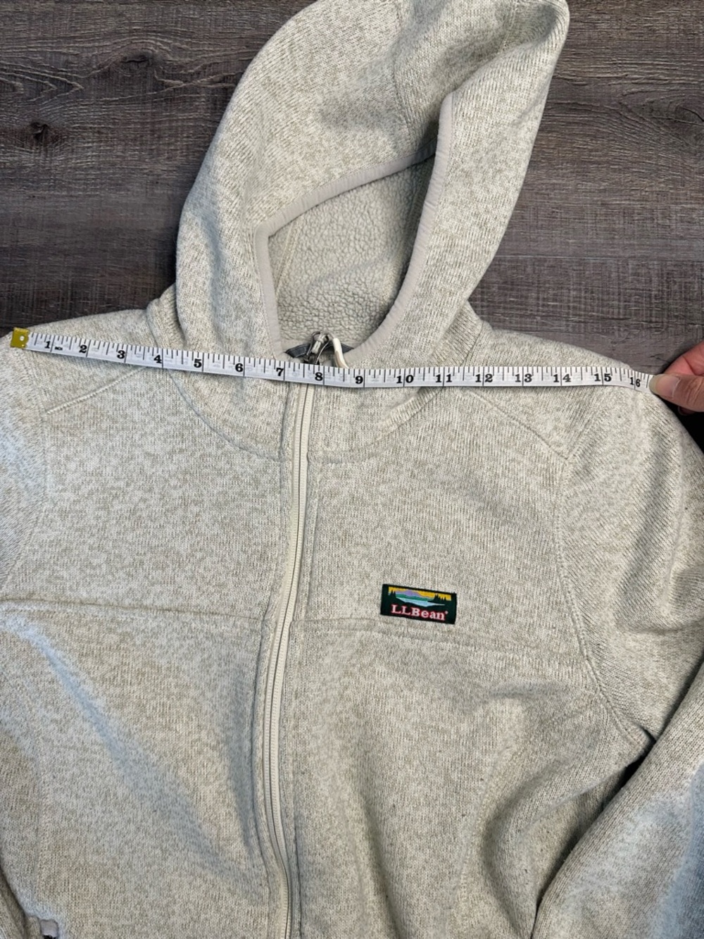 Durable L.L. Bean Light Gray Full-Zip Hooded Polyester Jacket Women’s Large - Picture 10 of 17